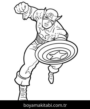 Kaptan Amerika boyama sayfası – boyama çalışması, yaratıcılığı geliştirir