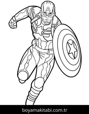 Kaptan Amerika boyama sayfası – boyama çalışması, yaratıcılığı geliştirir