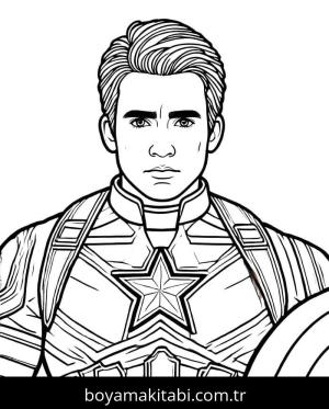 Kaptan Amerika boyama sayfası – kolay boyama, eğitici aktivite