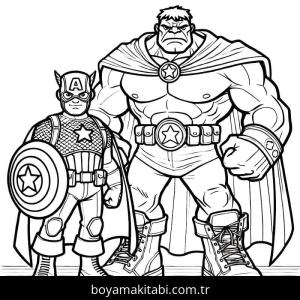 Kaptan Amerika boyama sayfası – yaratıcılık, eğlenceli etkinlik