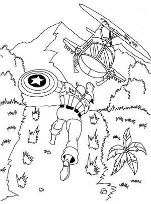 Kaptan Amerika boyama sayfası,  coloring page, Kaptan Amerika ve Helikopter, 