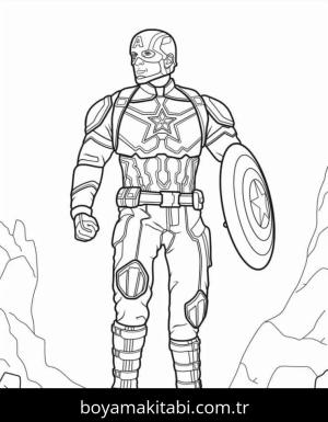 Kaptan Amerika boyama sayfası – boyama etkinliği, çocuk aktivitesi