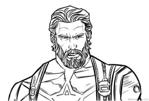 Kaptan Amerika boyama sayfası,  coloring page, Kaptan Amerika Avengers 3 Portresi, 