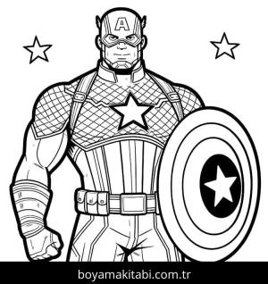 Kaptan Amerika boyama sayfası – ücretsiz yazdır, boyama etkinliği