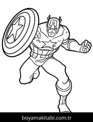 Kaptan Amerika boyama sayfası – kolay boyama, eğitici aktivite