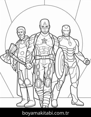 Kaptan Amerika boyama sayfası – okul öncesi, evde etkinlik