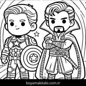 Kaptan Amerika boyama sayfası – sanatsal çalışma, çocuklar için