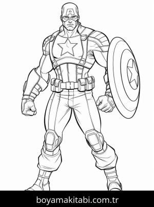 Kaptan Amerika boyama sayfası – okul öncesi, evde etkinlik