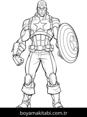 Kaptan Amerika boyama sayfası – eğitici aktivite, yaratıcılık