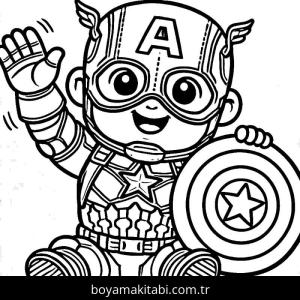 Kaptan Amerika boyama sayfası – çocuk aktivitesi, PDF indir