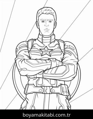 Kaptan Amerika boyama sayfası – keyifli zaman, renkli çizimler