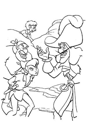 Kaptan Garfio boyama sayfası,  coloring page, Peter Pan, Kaptan Hook Tarafından Yakalandı, 