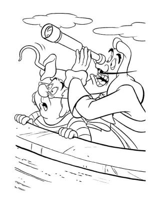 Kaptan Garfio boyama sayfası,  coloring page, Kaptan Kanca ve Bay Smee, Peter Pan’ı Gözetliyor, 