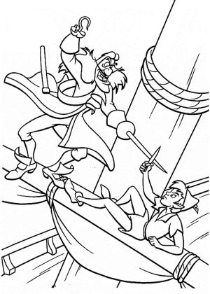 Kaptan Garfio boyama sayfası,  coloring page, Kaptan Kanca, Peter Pan ile Savaşıyor, 