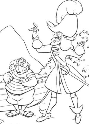 Kaptan Garfio boyama sayfası,  coloring page, Kaptan Hook Smee ile Konuşuyor, 