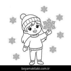 Kar Tanesi boyama sayfası – evde etkinlik, ücretsiz yazdır