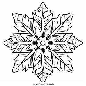 Kar Tanesi boyama sayfası – okul öncesi, evde etkinlik