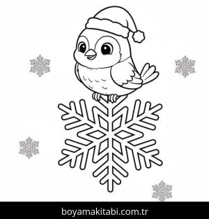 Kar Tanesi boyama sayfası – basit çizim, kolay boyama