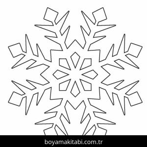 Kar Tanesi boyama sayfası – çizgi film temalı, basit çizim