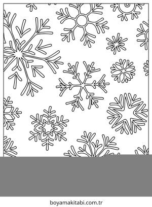 Kar Tanesi boyama sayfası – basit çizim, kolay boyama