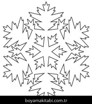 Kar Tanesi boyama sayfası – renkli çizimler, okul öncesi
