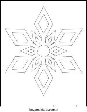 Kar Tanesi boyama sayfası – PDF indir, sevimli karakter