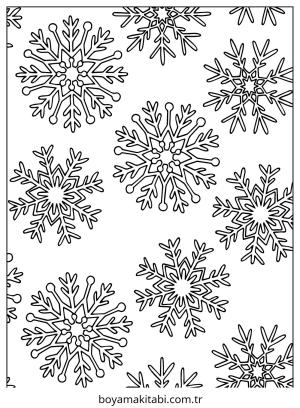 Kar Tanesi boyama sayfası – basit çizim, kolay boyama