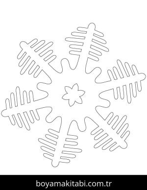 Kar Tanesi boyama sayfası – çocuk aktivitesi, PDF indir