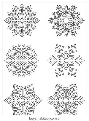 Kar Tanesi boyama sayfası – yaratıcılık, eğlenceli etkinlik