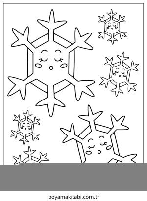 Kar Tanesi boyama sayfası – çizgi film temalı, basit çizim