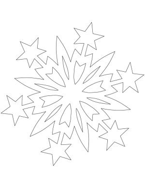 Kar Tanesi boyama sayfası,  coloring page, Noel Yıldızları ile kar Tanesi, 