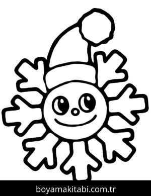 Kar Tanesi boyama sayfası – evde etkinlik, ücretsiz yazdır