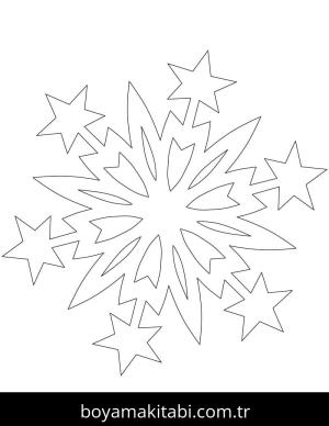 Kar Tanesi boyama sayfası – sevimli karakter, sanatsal çalışma