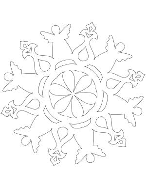 Kar Tanesi boyama sayfası,  coloring page, Melekler ile kar Tanesi, 