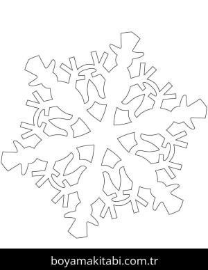 Kar Tanesi boyama sayfası – boyama etkinliği, çocuk aktivitesi