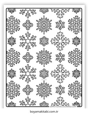 Kar Tanesi boyama sayfası – renkli çizimler, okul öncesi