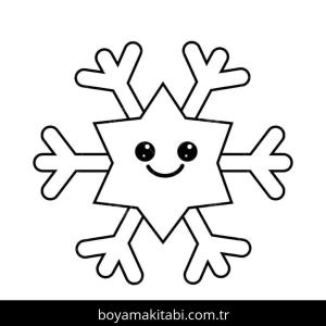 Kar Tanesi boyama sayfası – PDF indir, sevimli karakter