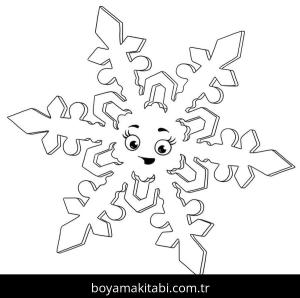 Kar Tanesi boyama sayfası – okul öncesi, evde etkinlik