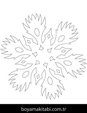 Kar Tanesi boyama sayfası – eğlenceli etkinlik, el becerilerini geliştirir