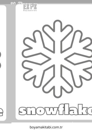 Kar Tanesi boyama sayfası – PDF indir, sevimli karakter