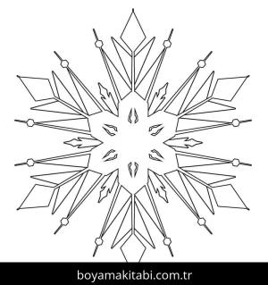 Kar Tanesi boyama sayfası – el becerilerini geliştirir, boyama çalışması