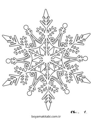 Kar Tanesi boyama sayfası – okul öncesi, evde etkinlik