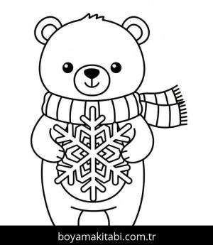 Kar Tanesi boyama sayfası – renkli çizimler, okul öncesi