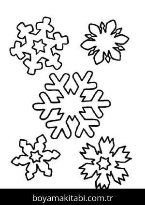 Kar Tanesi boyama sayfası – çizgi film temalı, basit çizim