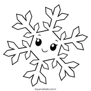 Kar Tanesi boyama sayfası – boyama etkinliği, çocuk aktivitesi