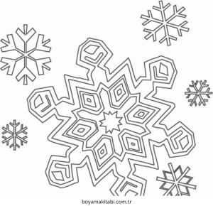 Kar Tanesi boyama sayfası – evde etkinlik, ücretsiz yazdır