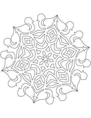 Kar Tanesi boyama sayfası,  coloring page, Yanan Desenli kar Tanesi, 