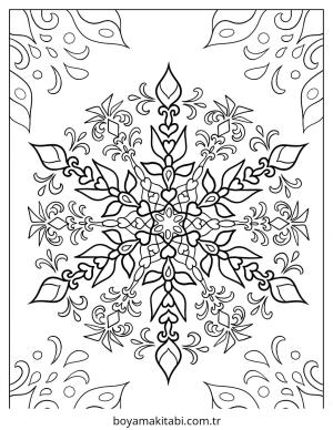 Kar Tanesi boyama sayfası – eğlenceli etkinlik, el becerilerini geliştirir