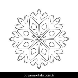 Kar Tanesi boyama sayfası – PDF indir, sevimli karakter