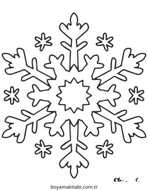 Kar Tanesi boyama sayfası – kolay boyama, eğitici aktivite